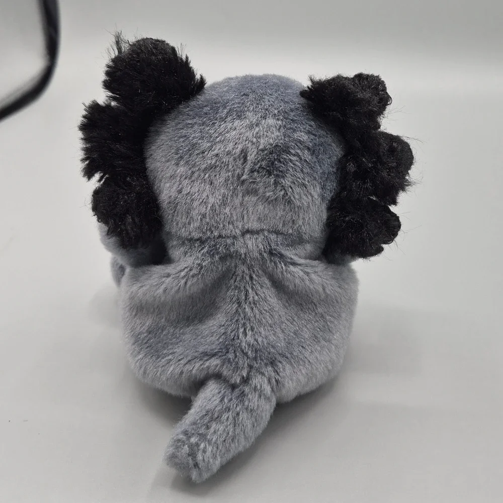 Palm Pals Aurora Alister Axolotl Gray Black Plush Stuffed Animal Toy 5 inch